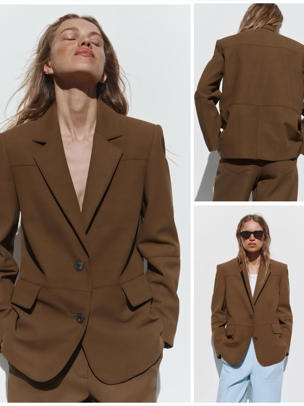 ZARA ~ Faux Suede Straight Blazer